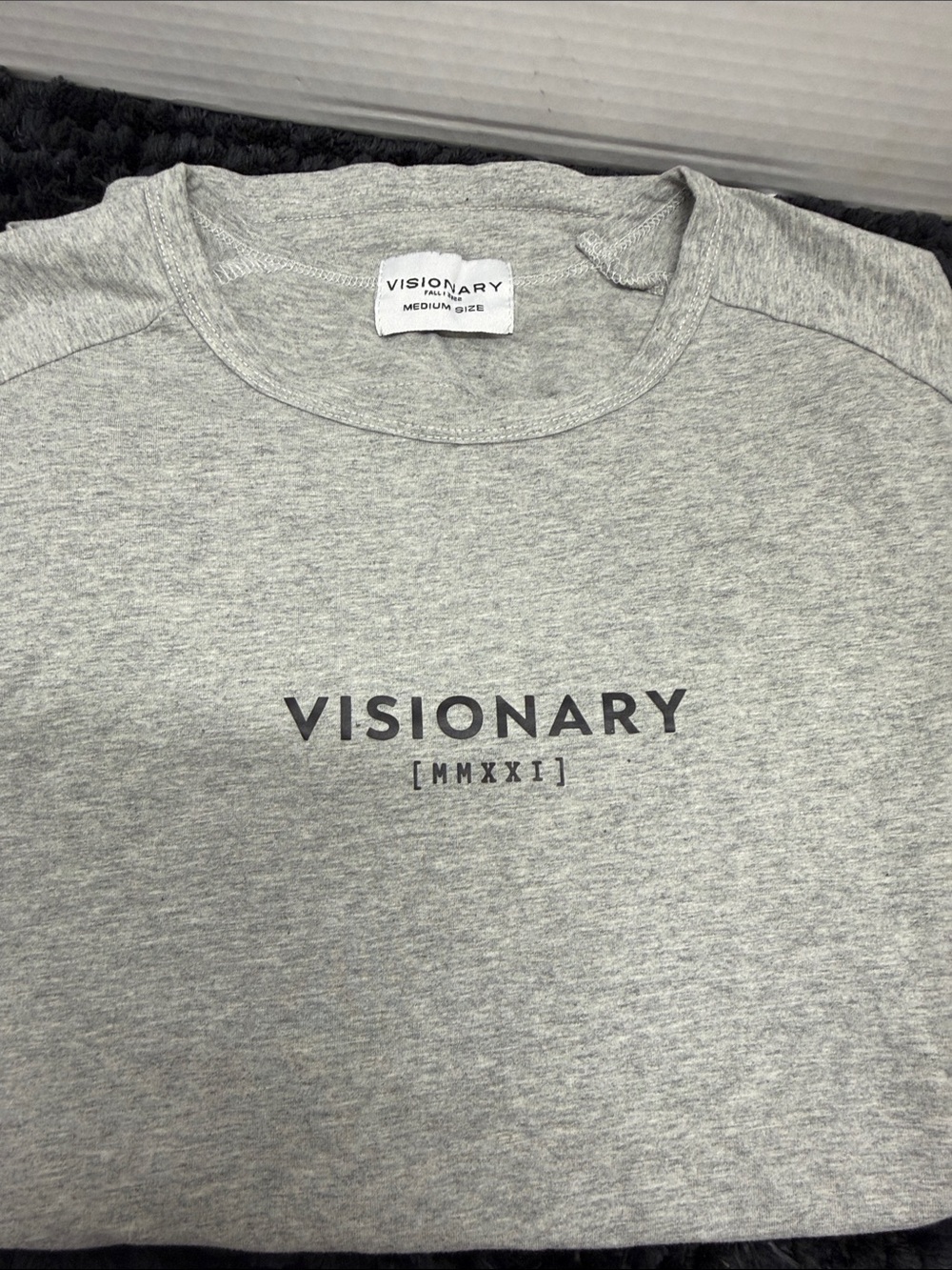 Visionary Men's Gray Crewneck Shirt - 'Visionary' Logo